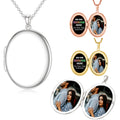 Personalized Photo Necklace - Engraved Stainless Steel Pendant, Memorial Gift