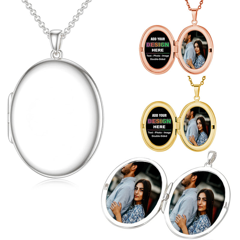 Personalized Photo Necklace - Engraved Stainless Steel Pendant, Memorial Gift