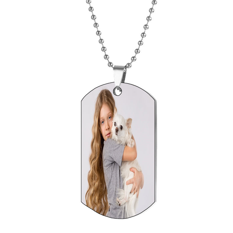 Oversized 2.68inch Circle Custom Photo Necklace: Engraved Memory Picture Medallion, Iced Out Pendant