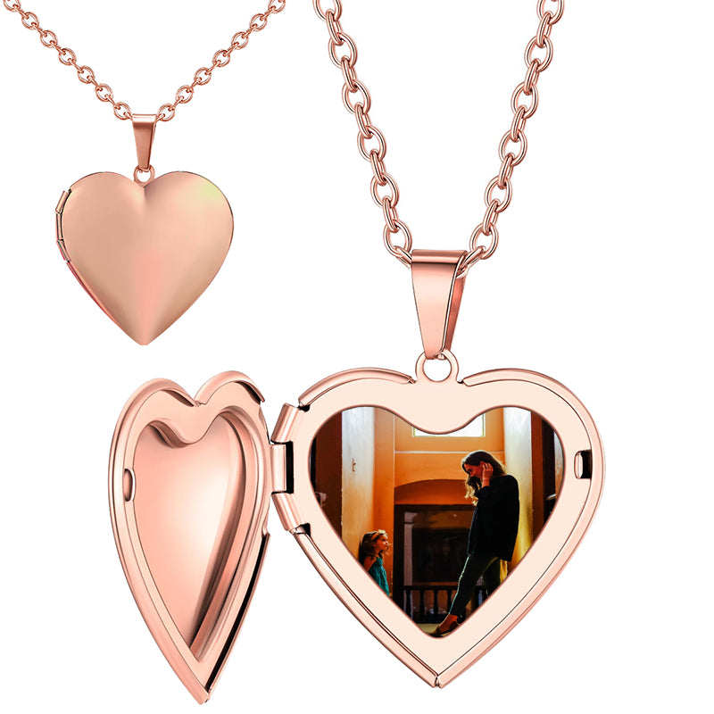 Personalized Oval Locket Necklace Set, Vintage Locket Necklace, Custom Photo Pendant, Keepsake Jewelry, Christmas Gift, Gift for Her