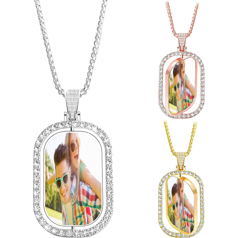 PERIMADE Laurel Leaf Projection Necklace ? Personalized Picture Inside Pendant ? Sterling Silver Keepsake Jewelry ? Trendy Best Friend Gift