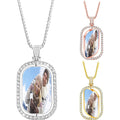 Engraved Photo Crystal Necklace, Personalized Jewelry, Custom Photo Necklace, Rectangle Sympathy Gift, 3D Laser Gifts, Mom Birthday Gifts