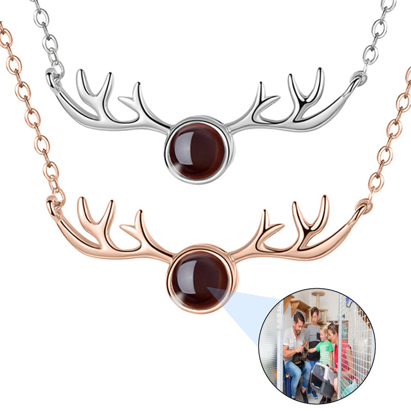 Dainty Diamond Projection Photo Necklace in / Silver / Rose , Personalized Photo Necklace Sterling Silver Custom Girlfriend Choker