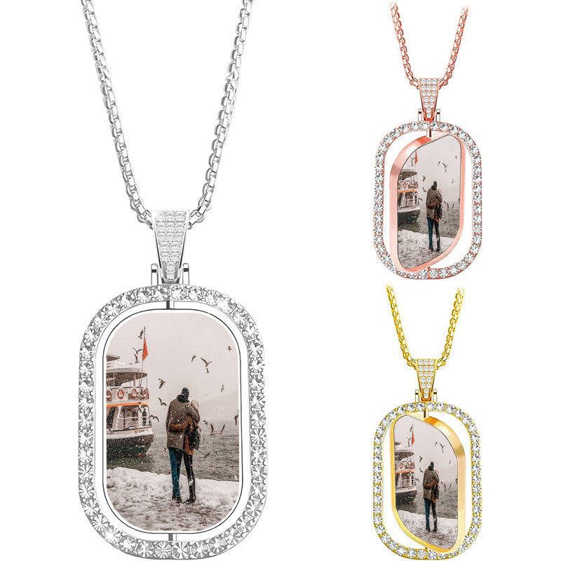 Personalized Memorial Photo Necklace,Family Photo Gift, Bubble Projection Necklace, Picture Inside, Gift for Mom, Anniversary Gift for Her